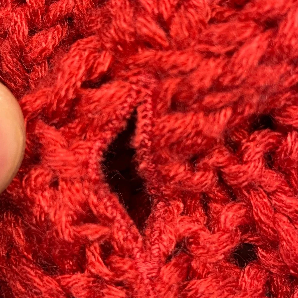 Hotel Doggy Cable Knit Dog Sweater Large Red Turtleneck